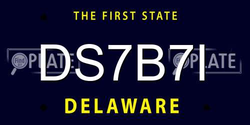 DS7B7I Delaware License Plate