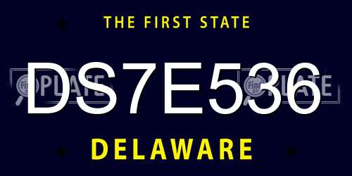 DS7E536 Delaware License Plate