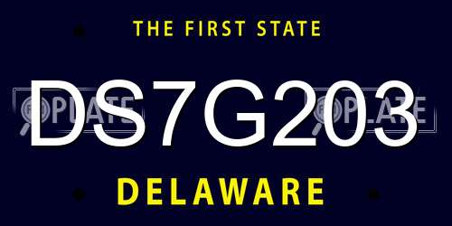 DS7G203 Delaware License Plate