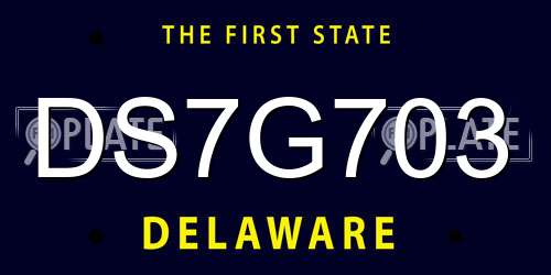 DS7G703 Delaware License Plate