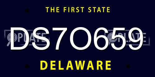 DS7O659 Delaware License Plate