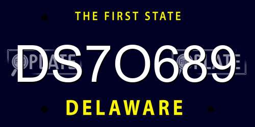 DS7O689 Delaware License Plate