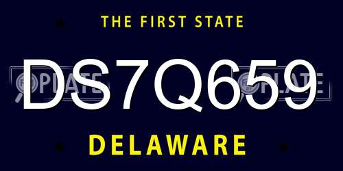 DS7Q659 Delaware License Plate