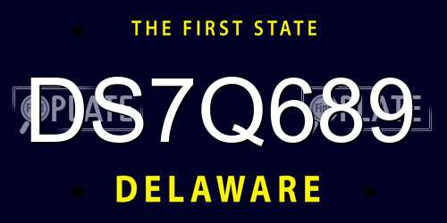 DS7Q689 Delaware License Plate