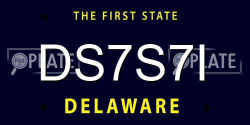 DS7S7I Delaware License Plate