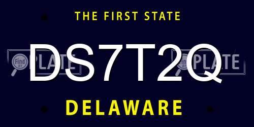 DS7T2Q Delaware License Plate