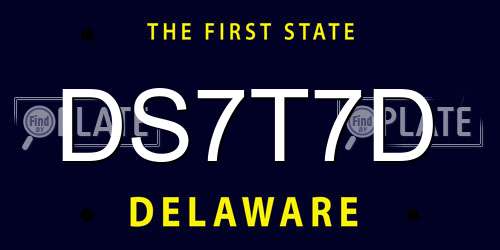 DS7T7D Delaware License Plate