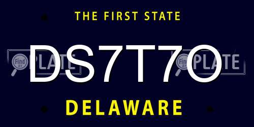 DS7T7O Delaware License Plate