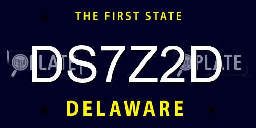 DS7Z2D Delaware License Plate