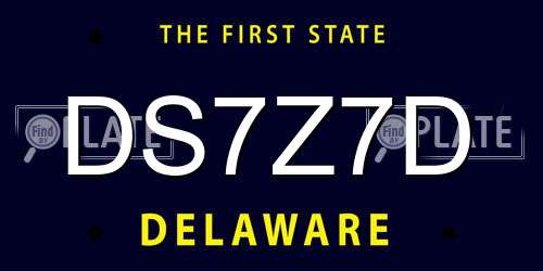 DS7Z7D Delaware License Plate