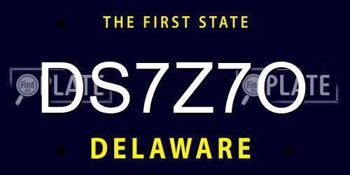 DS7Z7O Delaware License Plate
