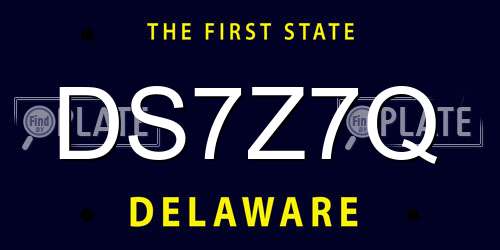 DS7Z7Q Delaware License Plate