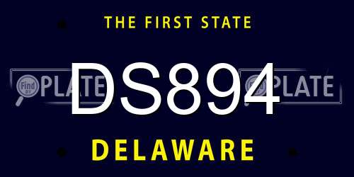 DS894 Delaware License Plate