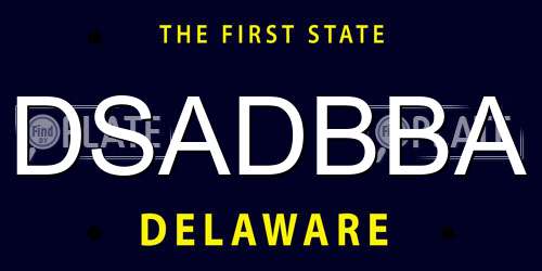 DSADBBA Delaware License Plate