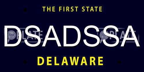 DSADSSA Delaware License Plate