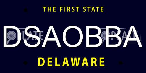DSAOBBA Delaware License Plate