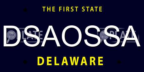 DSAOSSA Delaware License Plate