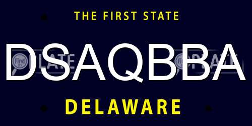 DSAQBBA Delaware License Plate