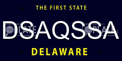 DSAQSSA Delaware License Plate