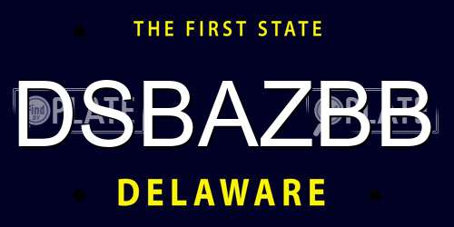 DSBAZBB Delaware License Plate