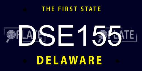 DSE155 Delaware License Plate