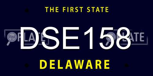 DSE158 Delaware License Plate