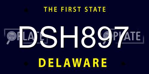 DSH897 Delaware License Plate