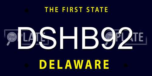 DSHB92 Delaware License Plate