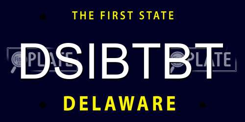 DSIBTBT Delaware License Plate