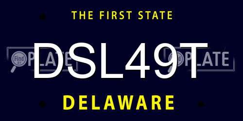 DSL49T Delaware License Plate