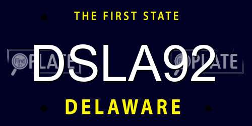 DSLA92 Delaware License Plate
