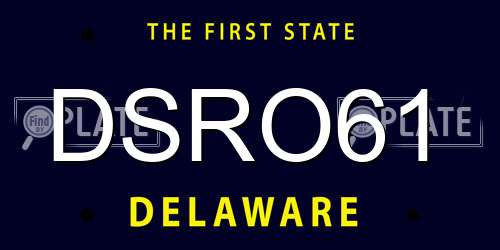 DSRO61 Delaware License Plate