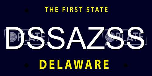 DSSAZSS Delaware License Plate