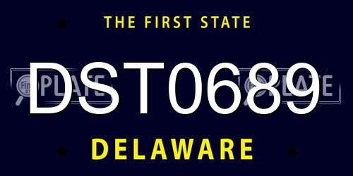 DST0689 Delaware License Plate