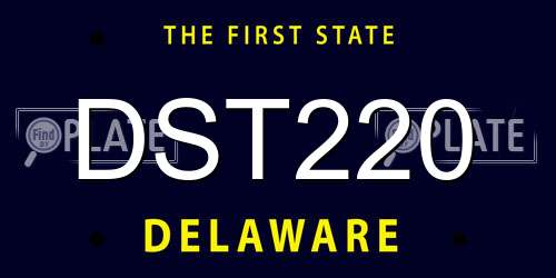 DST220 Delaware License Plate