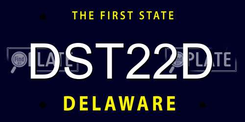 DST22D Delaware License Plate