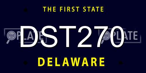 DST270 Delaware License Plate
