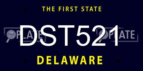 DST521 Delaware License Plate