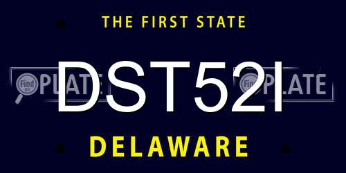 DST52I Delaware License Plate