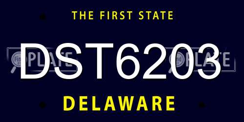 DST6203 Delaware License Plate