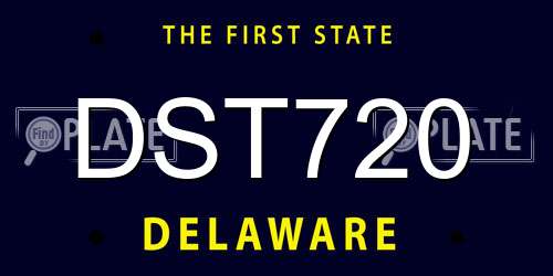 DST720 Delaware License Plate