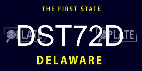 DST72D Delaware License Plate