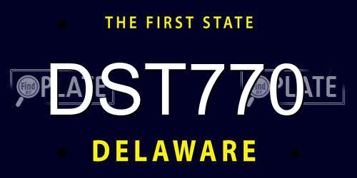 DST770 Delaware License Plate