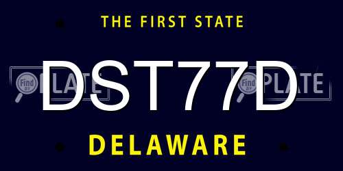 DST77D Delaware License Plate