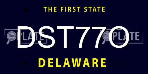 DST77O Delaware License Plate