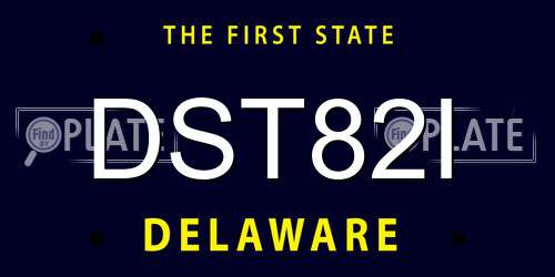 DST82I Delaware License Plate
