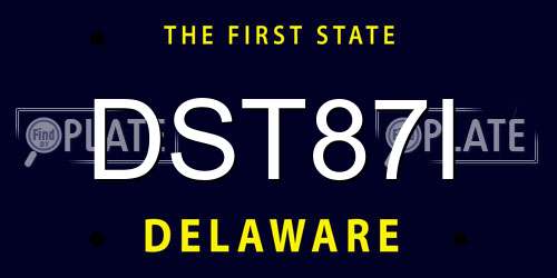 DST87I Delaware License Plate