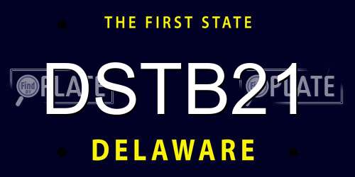 DSTB21 Delaware License Plate