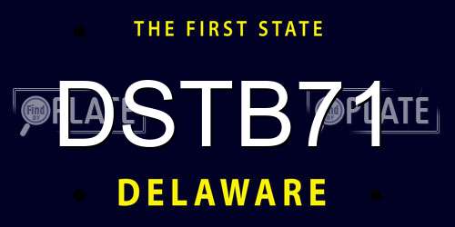 DSTB71 Delaware License Plate