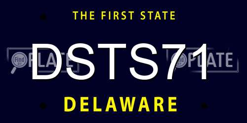 DSTS71 Delaware License Plate